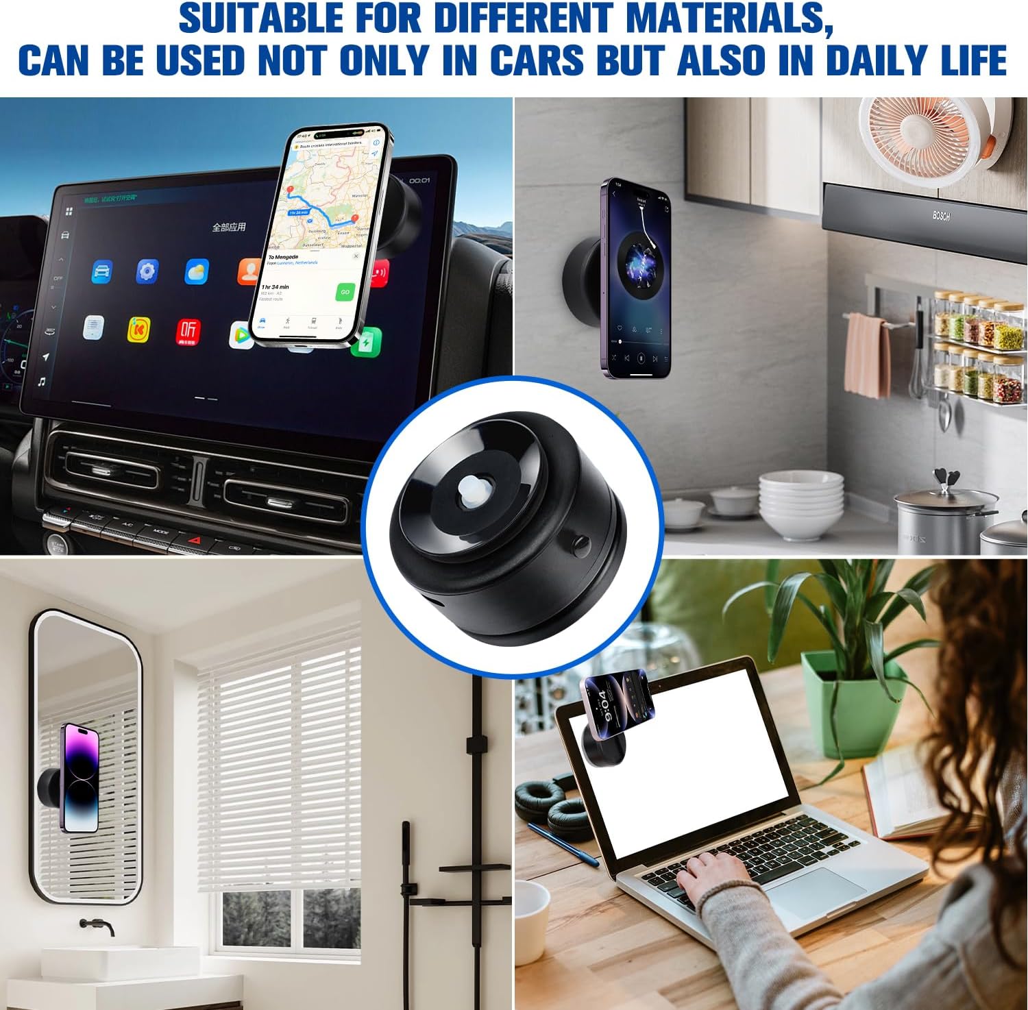 Universal Cell Phone Holder – 360° Adjustable, Strong Grip & Sleek Design